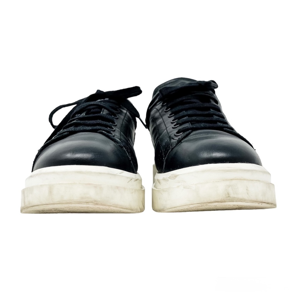 Zara Leather Platform Lace Up Sneakers Women’s 42 Shoes Black - Picture 7 of 11